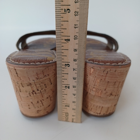 Sam Edelman Cork Wedge Leopard Calf Hair Reid Slip On Womens size 7.5 or 38 - Picture 12 of 15